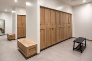Wooden Lockers in Luxury Locker Room, Division 12